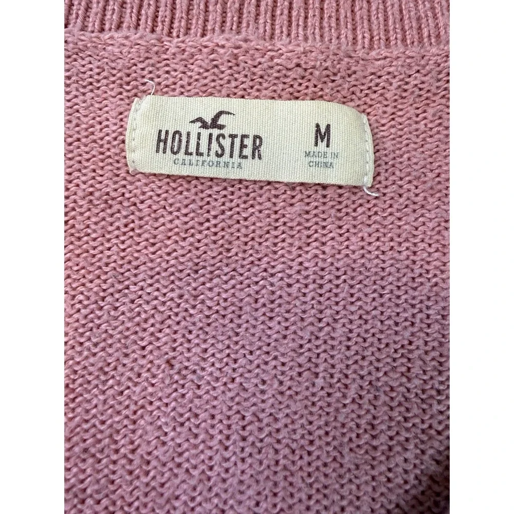 Minimalist‎ V-Neck Sweater Dusty Rose Pink Medium Hollister